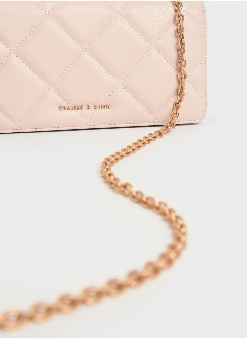 Paffuto Chain Handle Furry Long Wallet