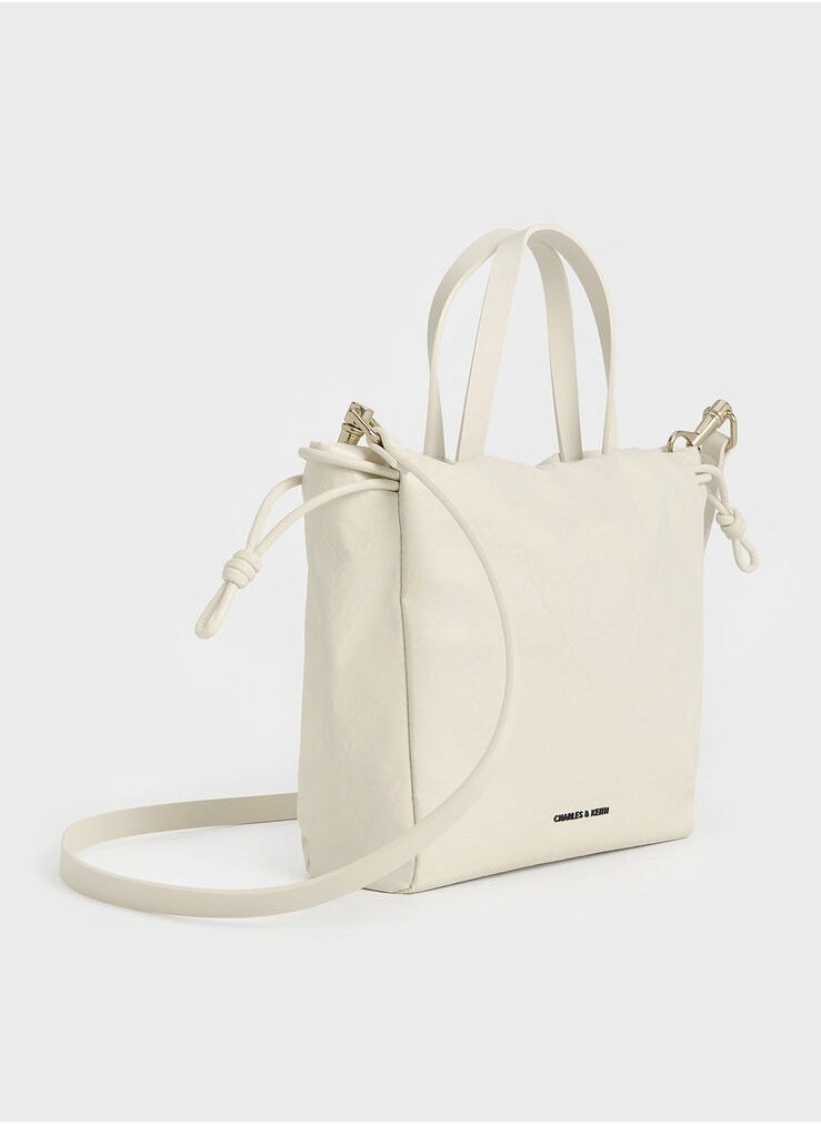 Bethel Small Tote Bag in Crispy Pattern with Drawstring Closure