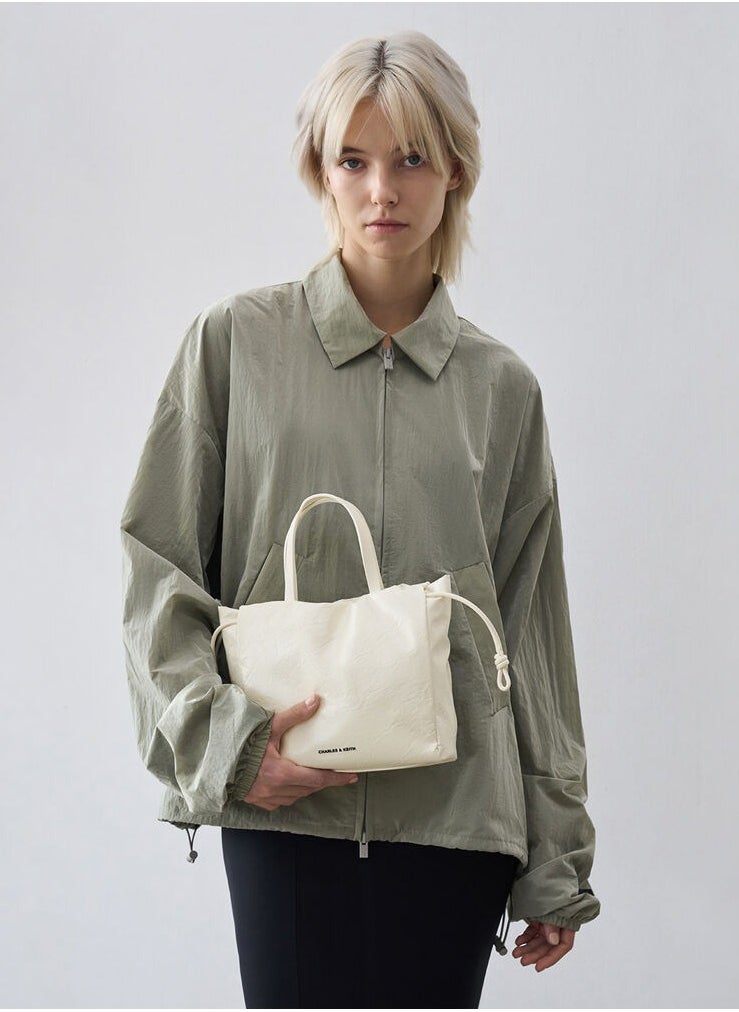 Bethel Small Tote Bag in Crispy Pattern with Drawstring Closure
