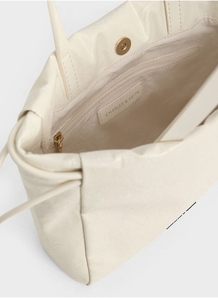 Bethel Small Tote Bag in Crispy Pattern with Drawstring Closure