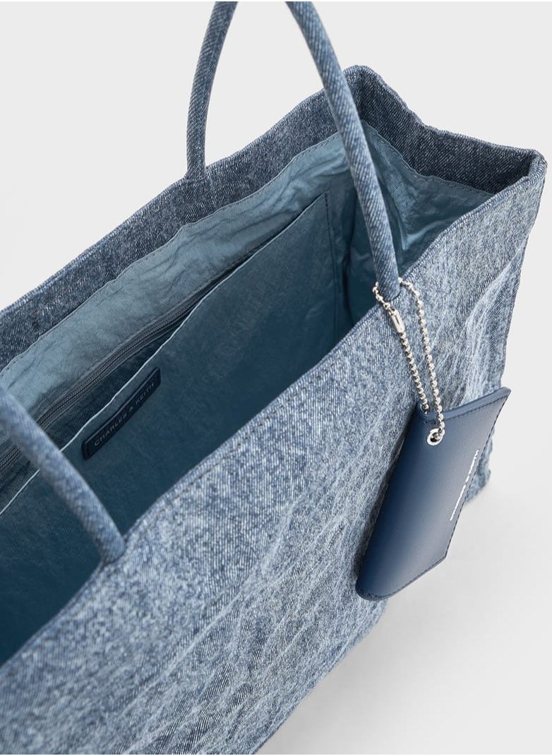 Large Matina Crinkle-Effect Tote Bag
