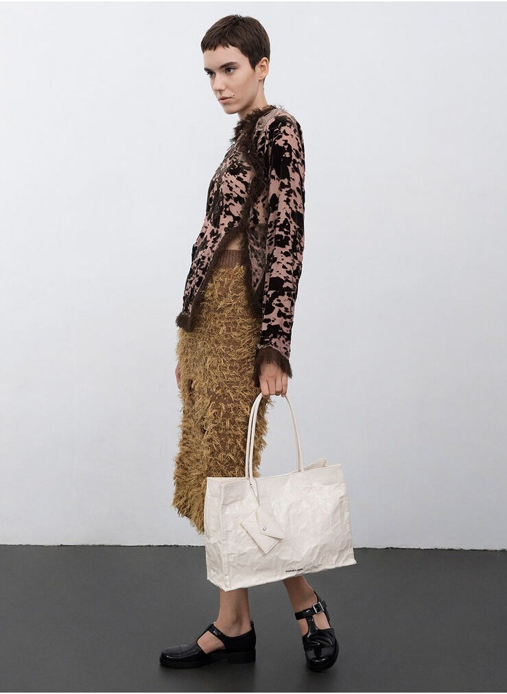Large Matina Crinkle-Effect Tote Bag