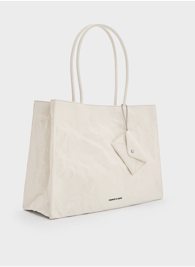 Large Matina Crinkle-Effect Tote Bag
