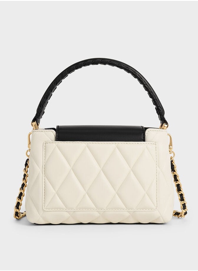 Arwen Quilted Braided-Strap Top Handle Bag