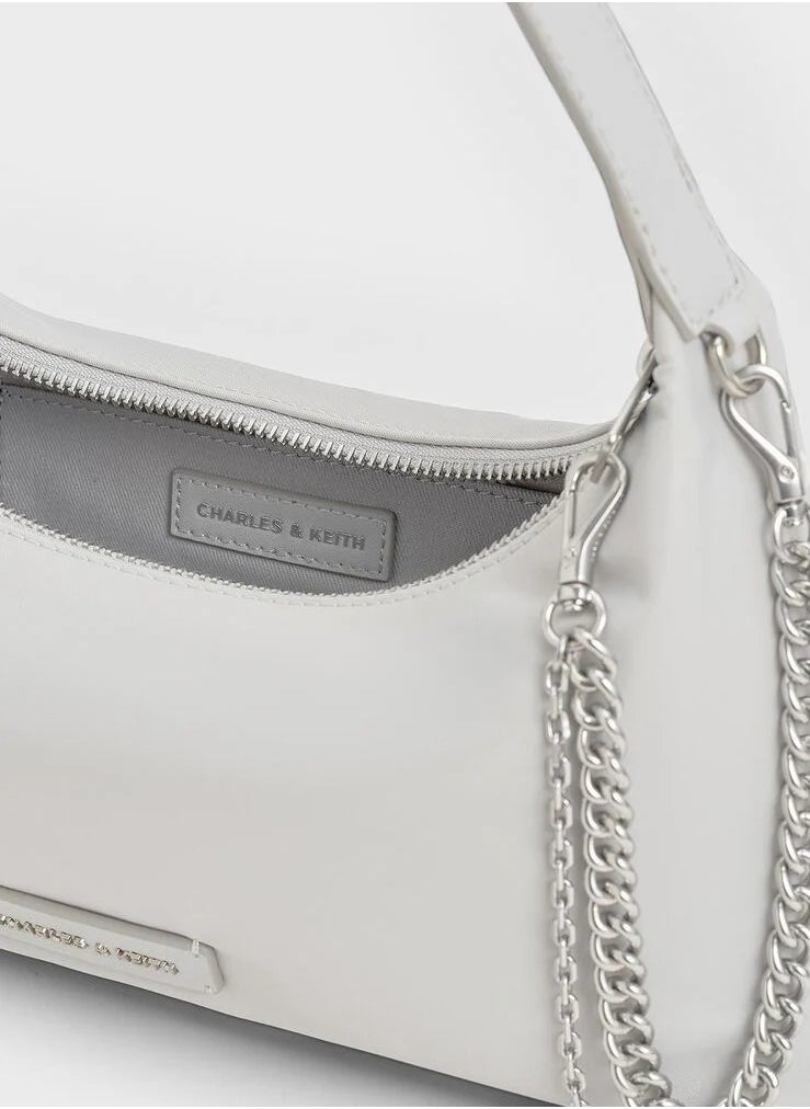 Nylon Chain-Link Trapeze Shoulder Bag