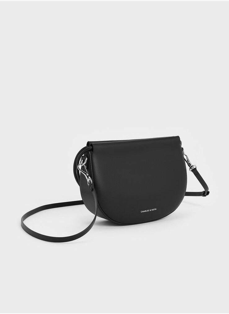 Elora Curved Top Handle Bag & Shoulder Bag & Crossbody Bag - Black