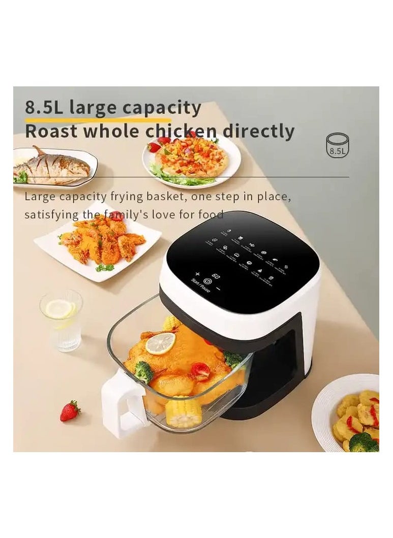 Visual Air Fryer 8.5L - Fully Automatic Electric Fryer, Multifunctional Cooker with Turbo Air Circulation, Digital Touch Panel, and Oil-Free Cooking