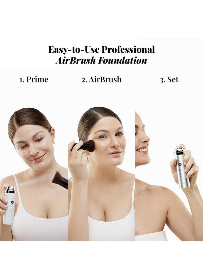 Magic Minerals AirBrush Foundation System by Jerome Alexander - Complete 5pc Spray Makeup Set with Foundation, Primer, and Setting/Finishing Spray - for Smooth, Radiant Skin (Light Medium)