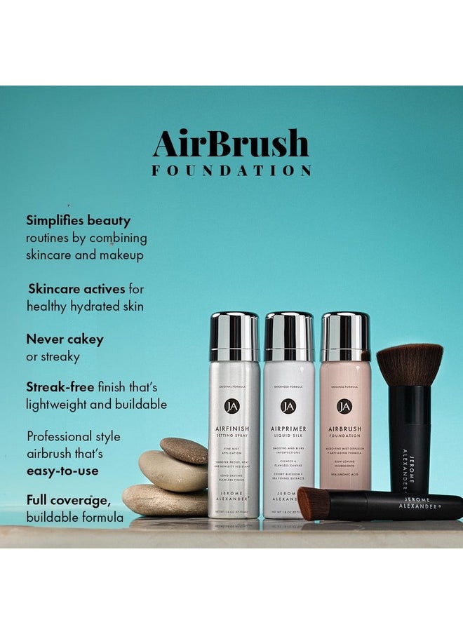 Magic Minerals AirBrush Foundation System by Jerome Alexander - Complete 5pc Spray Makeup Set with Foundation, Primer, and Setting/Finishing Spray - for Smooth, Radiant Skin (Light Medium)
