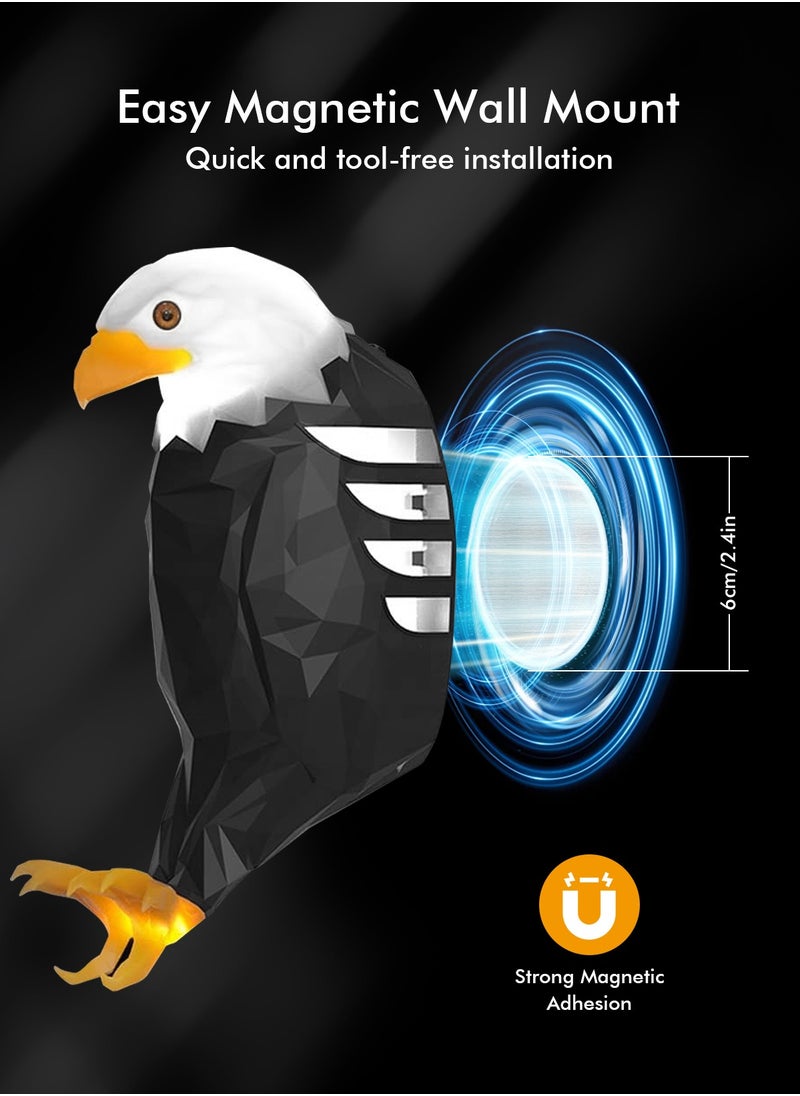 Eagle Wall Light Eagle Night Light With Remote Control Magnetic Wall Mounted Eagle Lamp For Bedroom Living Room Hallway Battery Operated And Removable Charging Eagle Light