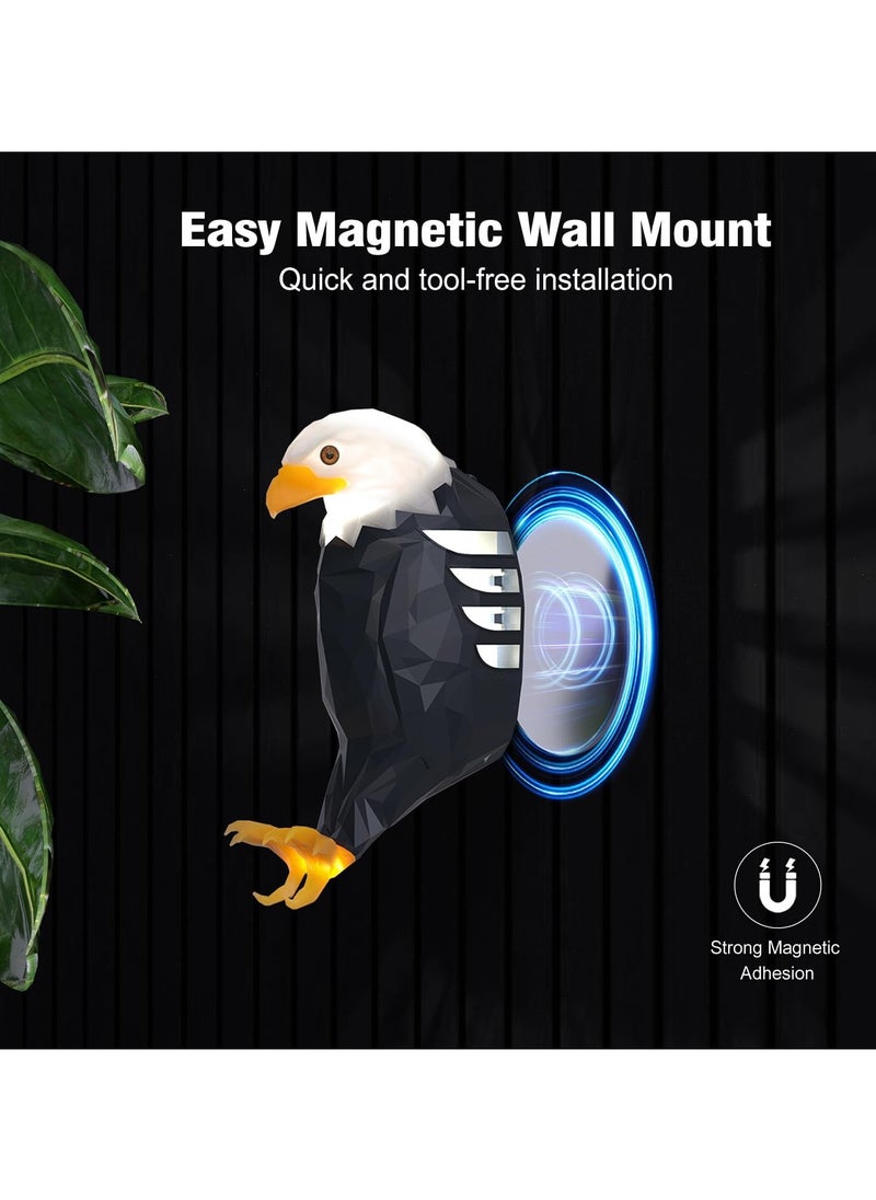 Bald Eagle Wall Light, American Eagle Night Light with Remote Control, Magnetic Wall Mounted Eagle Lamp for Bedroom, Living Room