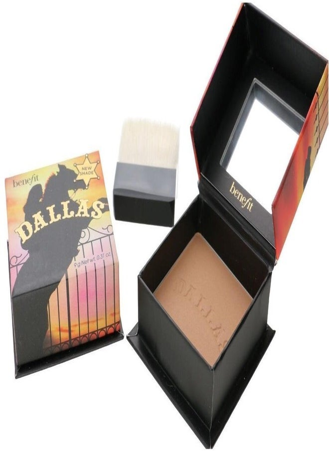 Benefit Dallas Dusty Rose Face Powder Blush – Warm Rosy-Bronze Blush and Bronzer for a Natural Glow, Full Size (9g)