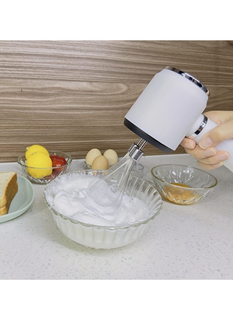 Cordless Rechargeable Hand Mixer, 1500W Electric Mixer with 3 Speed Control, Food-Grade Beaters, Portable Kitchen Mixer with 2 Pairs of Stainless Steel Attachments for Baking, Whipping & Mixing