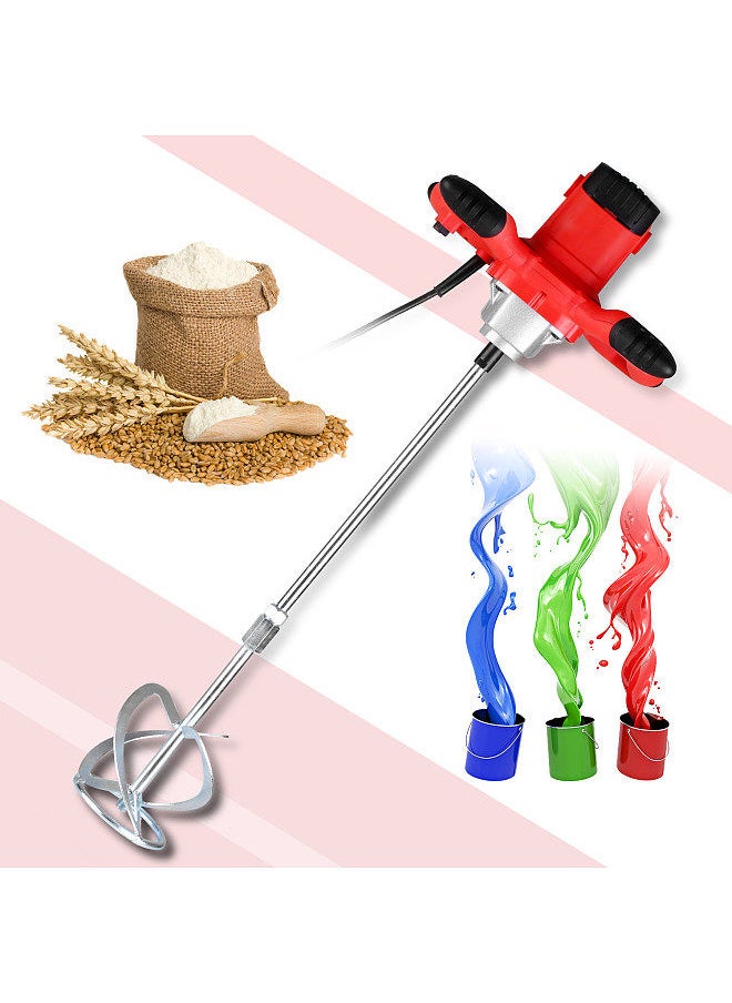 2100W Electric Cement Mixer Stirrer Heavy Duty 6-Speed Regulation Handheld S-type Concrete Mixer for Mortars Paint Mud Grout