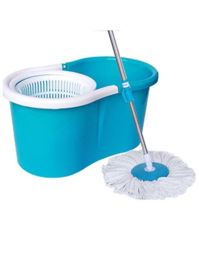 2 Drives Easy Life 360 Rotation Spin Mop With Stainless Steel Basket And Spinning Mop Bucket Magic Spin Dust Mop Blue