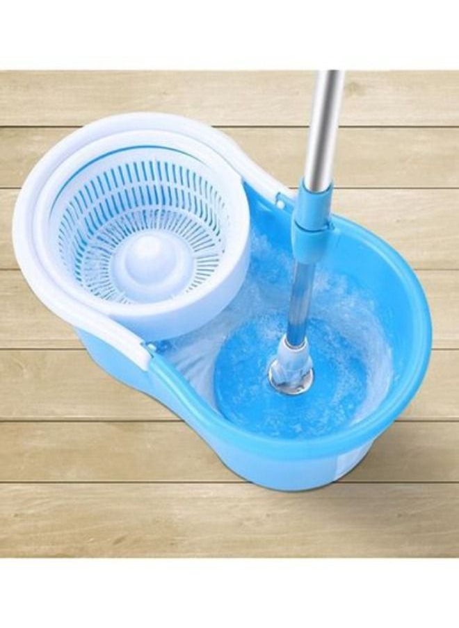 2 Drives Easy Life 360 Rotation Spin Mop With Stainless Steel Basket And Spinning Mop Bucket Magic Spin Dust Mop Blue