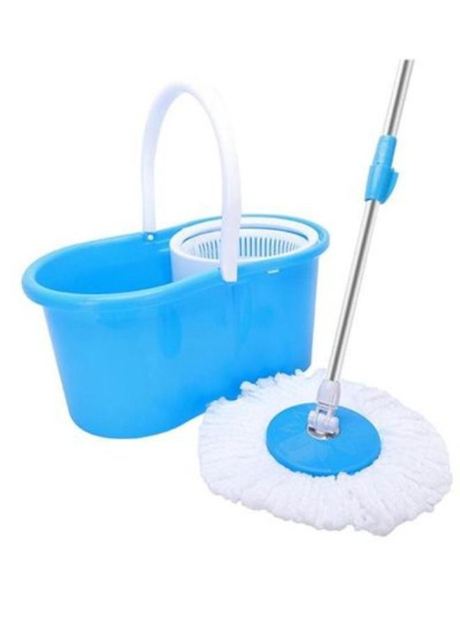 2 Drives Easy Life 360 Rotation Spin Mop With Stainless Steel Basket And Spinning Mop Bucket Magic Spin Dust Mop Blue