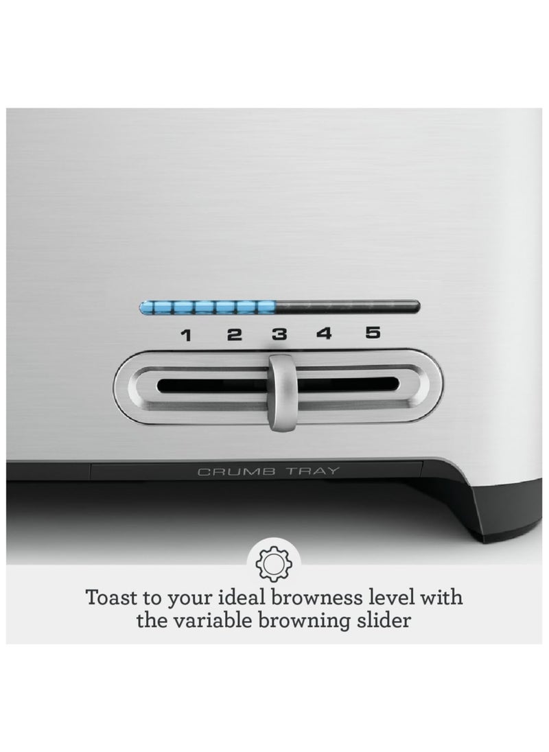 The Smart Toast 4-Slice Toaster, Brushed Aluminium - UAE Version, 2 Year Warranty