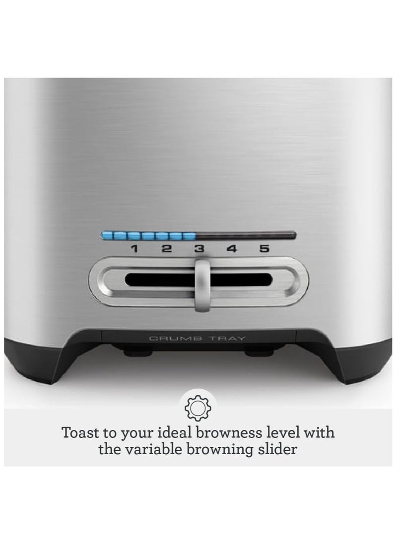 The Smart Toast 2-Slice Toaster, Brushed Aluminium - UAE Version, 2 Year Warranty