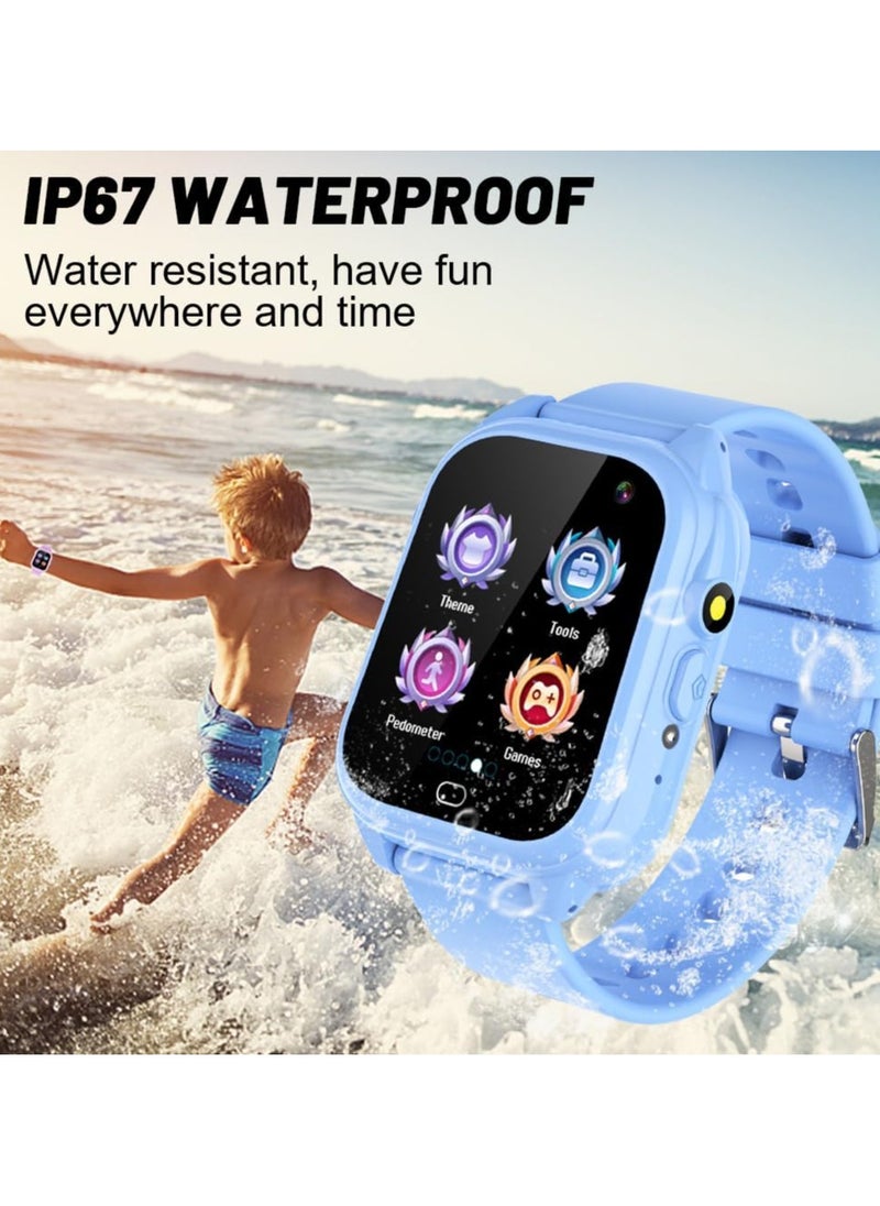 Waterproof Smart Watch for Boys Girls Ages 3-12 Learning Toys with 26 Games Camera Video 1.44