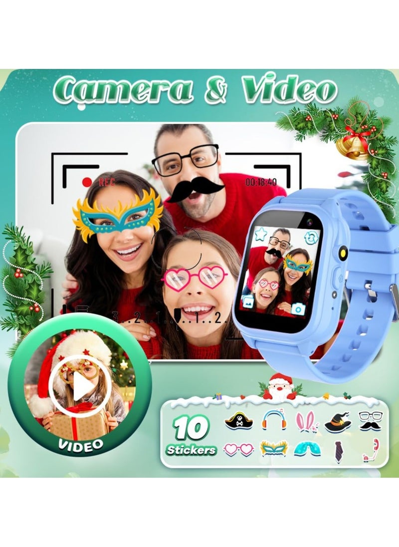 Waterproof Smart Watch for Boys Girls Ages 3-12 Learning Toys with 26 Games Camera Video 1.44