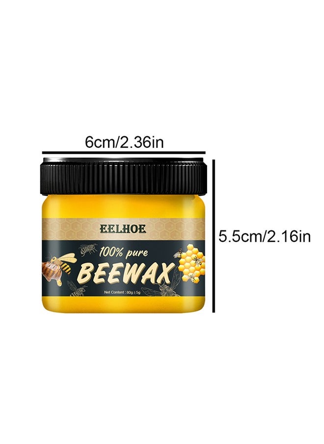 100% Pure Beewax，Natural Bee Wax For Furniture And Floor Repair，Furniture Care, Polishing Waterproof Anti-Cracking, Brightening Wood Floor Maintenance Beeswax 80g