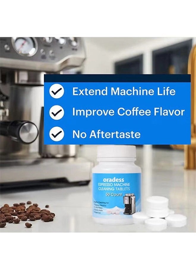 Espresso Machine Cleaning Tablets,lAll-Purpose Espresso Machine And Coffee Maker Cleaning Tablets Also Works For Water Bottle Coffee Cup Stainless Steel Cup Kettle Limescale Removal 50count