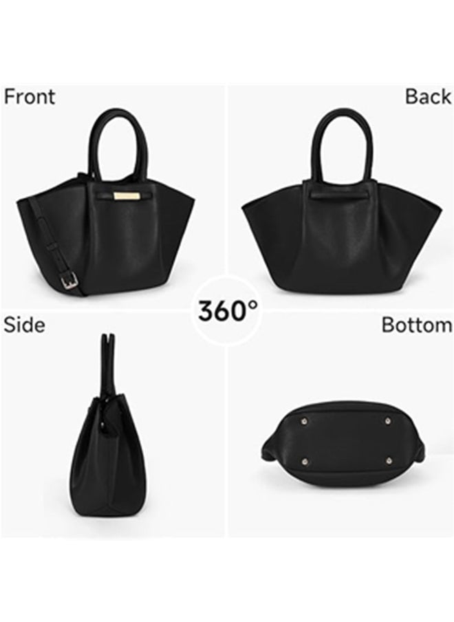 DeMellier Tote Bag Faux Leather Work Bag for Women Soft Grained Leather Top Handle Bag Trendy Luxury Hobo Handbag Purse