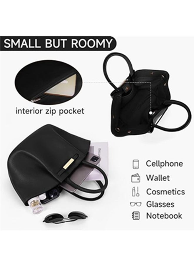 DeMellier Tote Bag Faux Leather Work Bag for Women Soft Grained Leather Top Handle Bag Trendy Luxury Hobo Handbag Purse