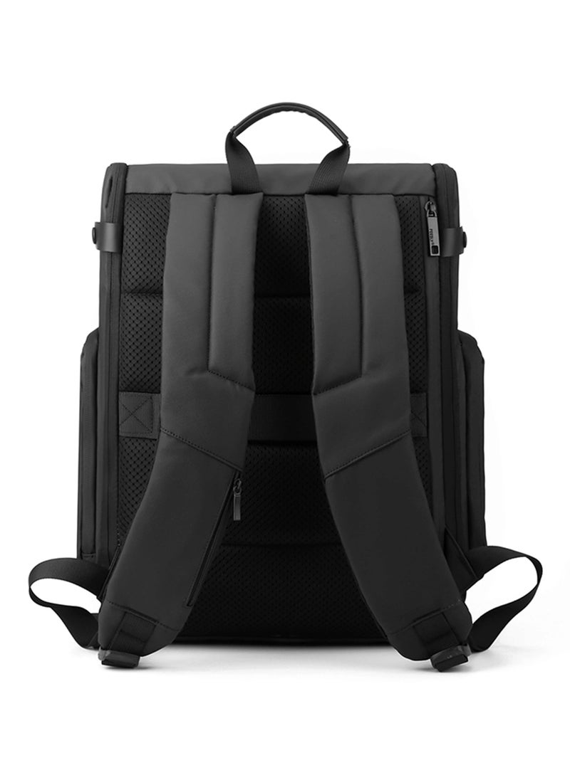 Hike 16 Inch Durable Laptop Backpack Waterproof Business Casual Daypack for Men Women in Travel Office School College, HK2205-Black