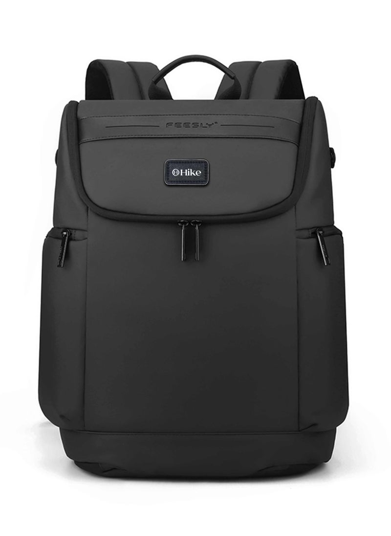 Hike 16 Inch Durable Laptop Backpack Waterproof Business Casual Daypack for Men Women in Travel Office School College, HK2205-Black