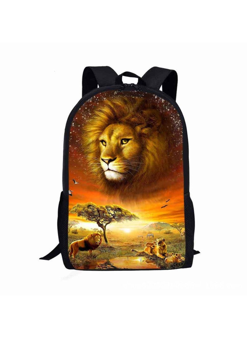 Domineering Lion Cartoon Schoolbag Student Backpack Children's Printed Backpack Large Capacity Simple 44*29*12.5CM