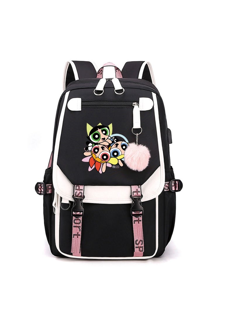 Student creative pattern backpack three-piece set 3D butterfly series men's and women's large-capacity computer backpack combination,21- Three-piece set - 4 - 142