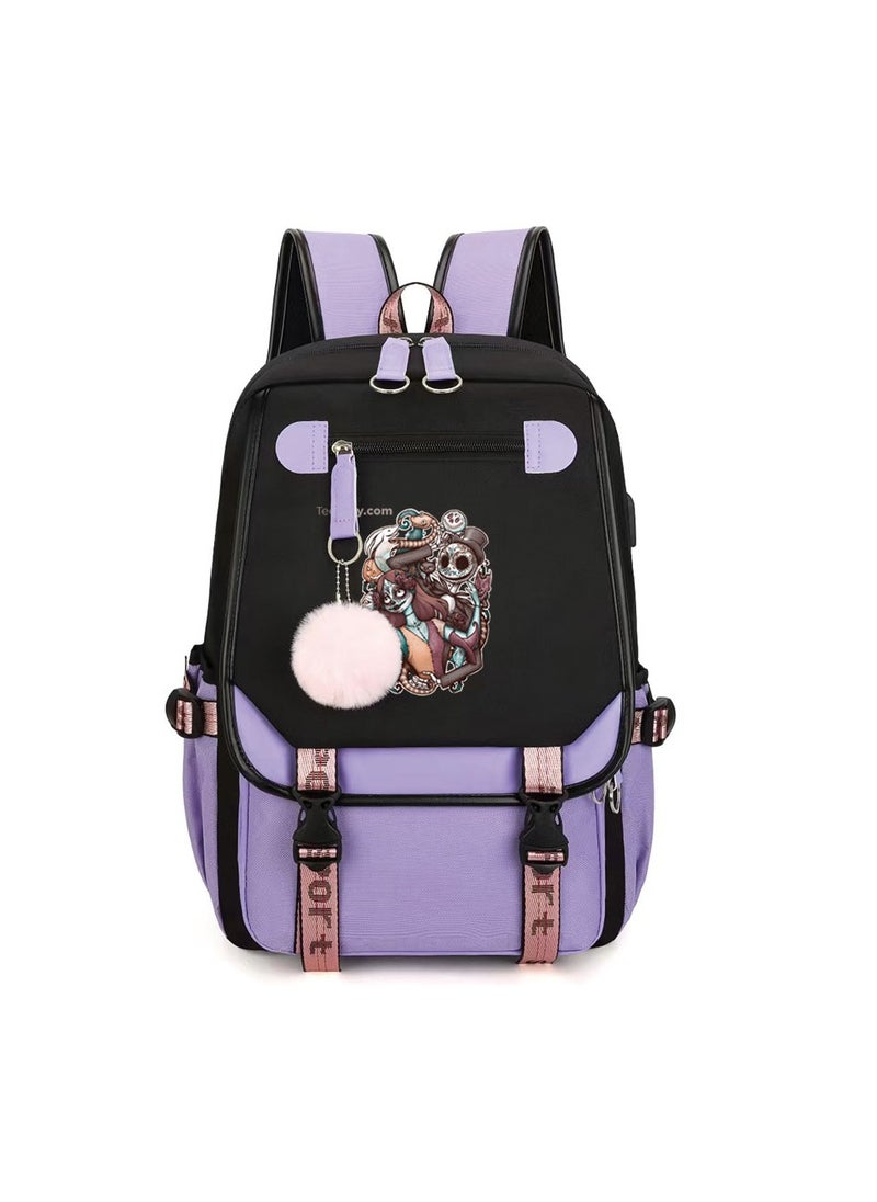 Student creative pattern backpack three-piece set 3D butterfly series men's and women's large-capacity computer backpack combination,21- Three-piece set - 4 - 143