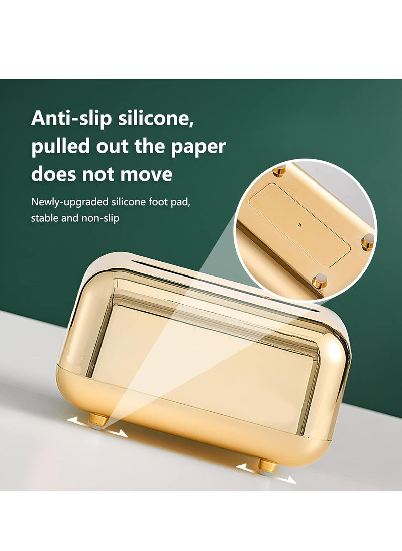 Dustproof Wipes Holder with Lid: Light Luxury Wet Wipe Dispenser for Home, Office, Restaurant(Gold).