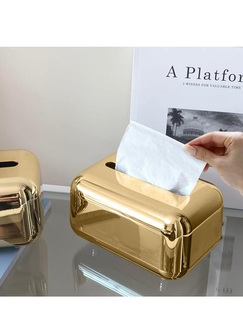 Dustproof Wipes Holder with Lid: Light Luxury Wet Wipe Dispenser for Home, Office, Restaurant(Gold).