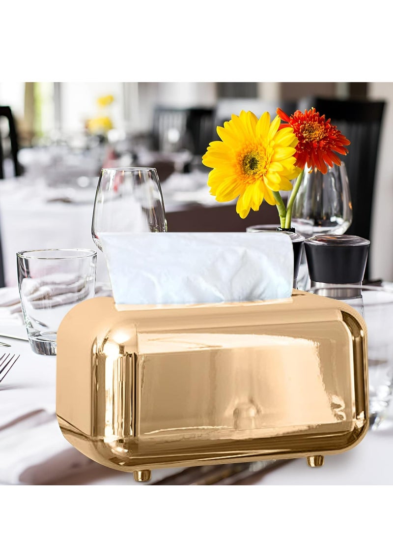 Dustproof Wipes Holder with Lid: Light Luxury Wet Wipe Dispenser for Home, Office, Restaurant(Gold).