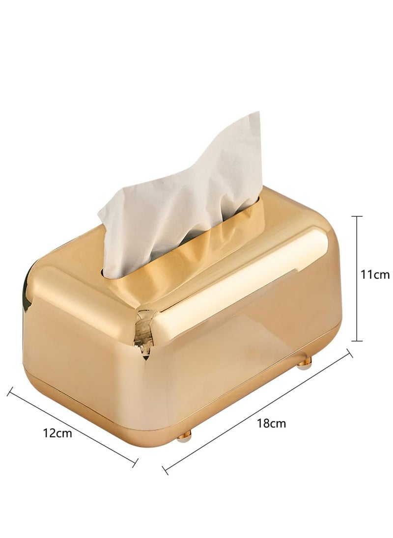 Dustproof Wipes Holder with Lid: Light Luxury Wet Wipe Dispenser for Home, Office, Restaurant(Gold).