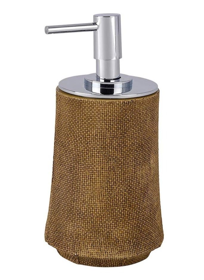 Jute and Polyresin Soap Dispenser – Brown, Stylish and Durable Design for Bathroom or Kitchen