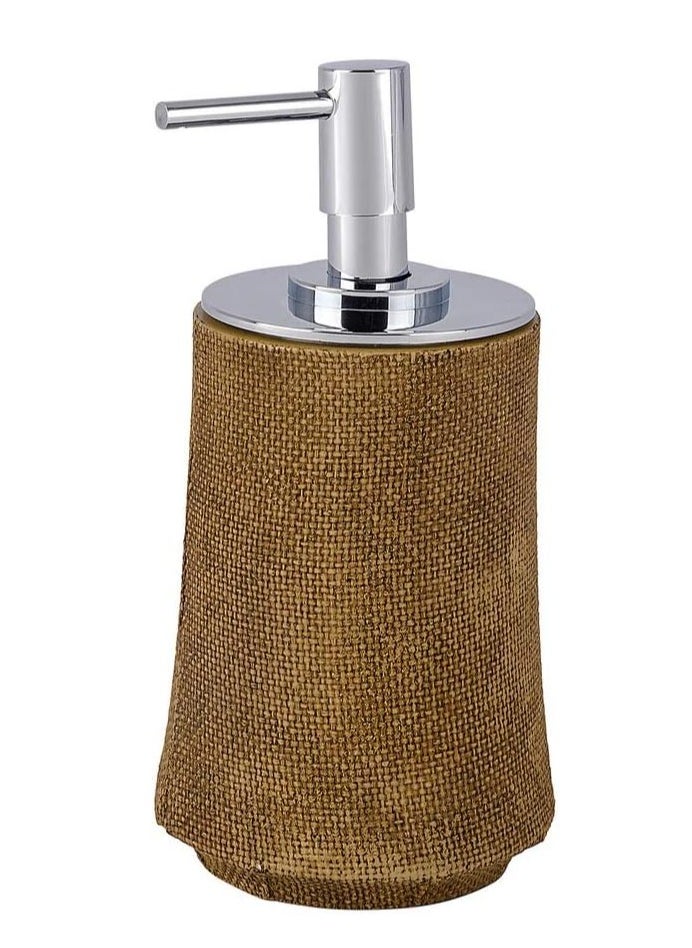 Jute and Polyresin Soap Dispenser – Brown, Stylish and Durable Design for Bathroom or Kitchen