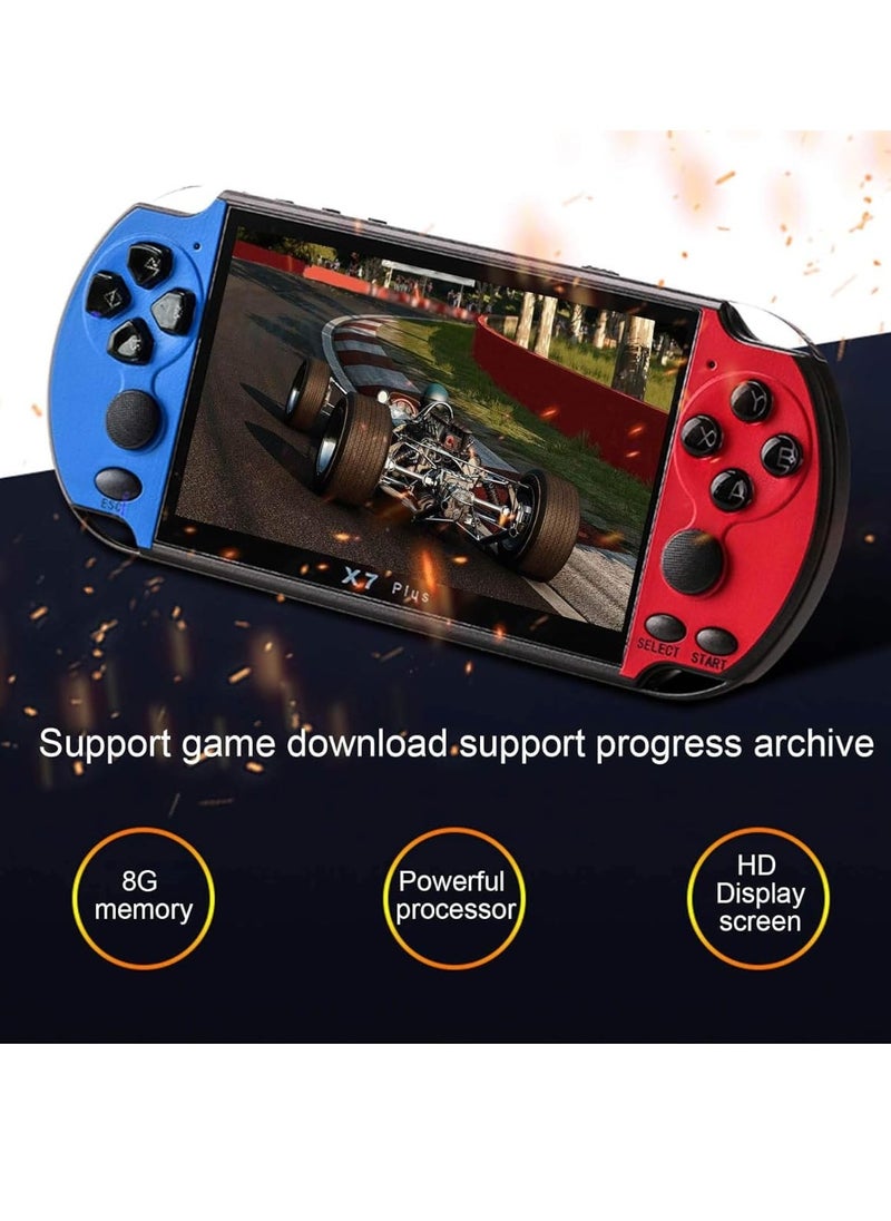 X7 Plus 8GB RAM 5.1-inch Build-in 1000+ Games Connect with TV Wireless Handheld Retro Double Rocker Video Game Console