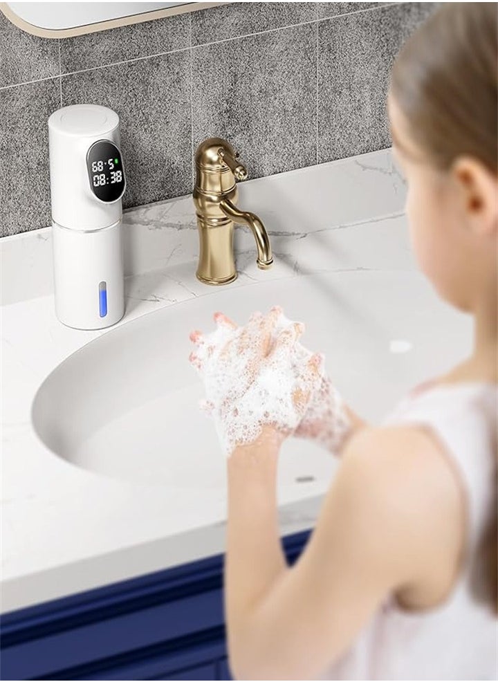 Automatic foaming smart sensor soap dispenser, non-contact soap dispenser, waterproof and rechargeable, suitable for bathroom, kitchen and toilet hotel
