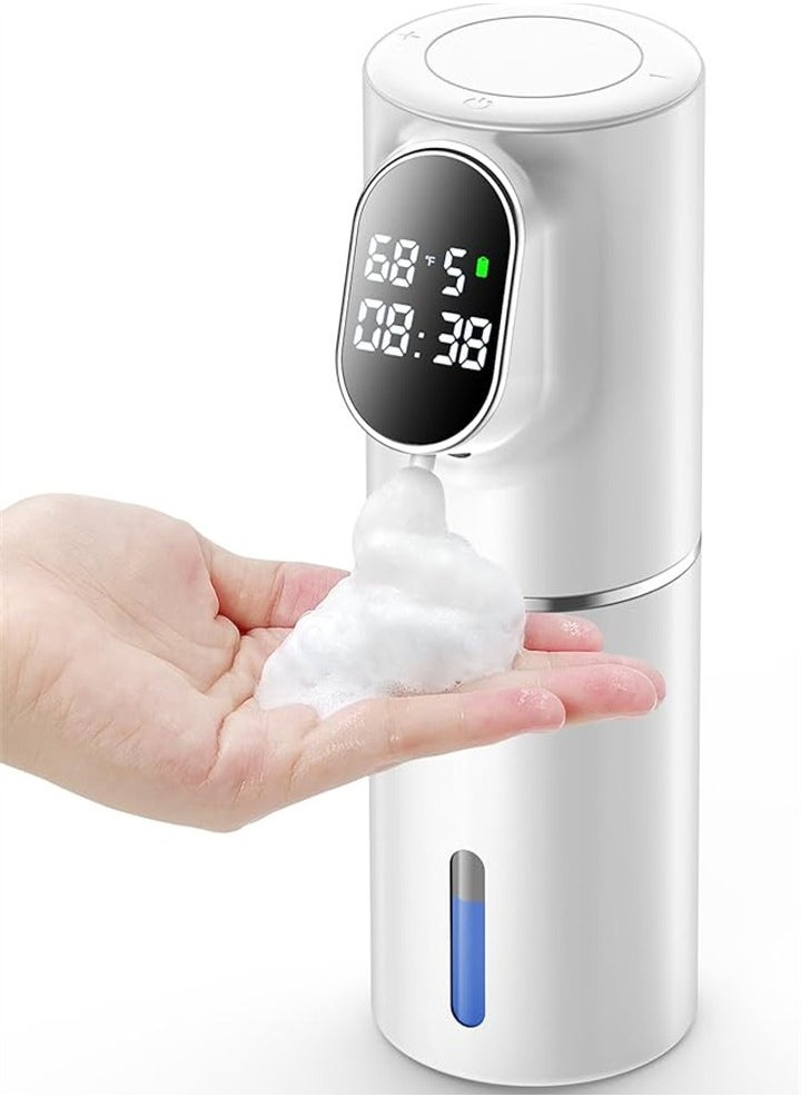 Automatic foaming smart sensor soap dispenser, non-contact soap dispenser, waterproof and rechargeable, suitable for bathroom, kitchen and toilet hotel