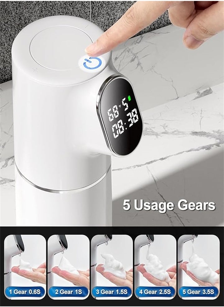 Automatic foaming smart sensor soap dispenser, non-contact soap dispenser, waterproof and rechargeable, suitable for bathroom, kitchen and toilet hotel