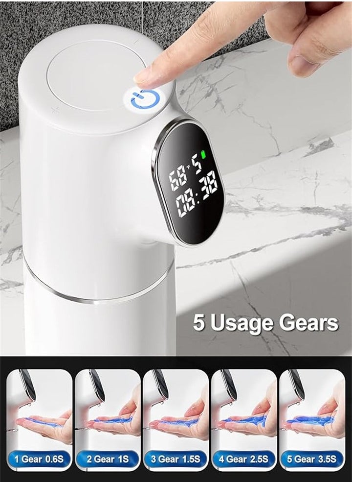 Automatic Liquid Smart Sensor Soap Dispenser, Gel Type, 5 Levels Adjustable, Waterproof Rechargeable for Bathroom Kitchen Toilet Hotel