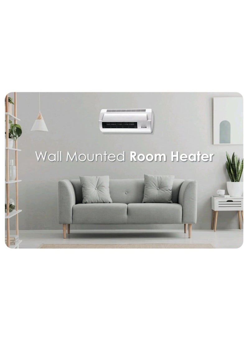 Wall Heater with PTC Ceramic Heating - Energy-Efficient Space Heater with 2 Heat Settings, 7.5-Hour Timer, Overheat Protection for Home, Office & Small Rooms