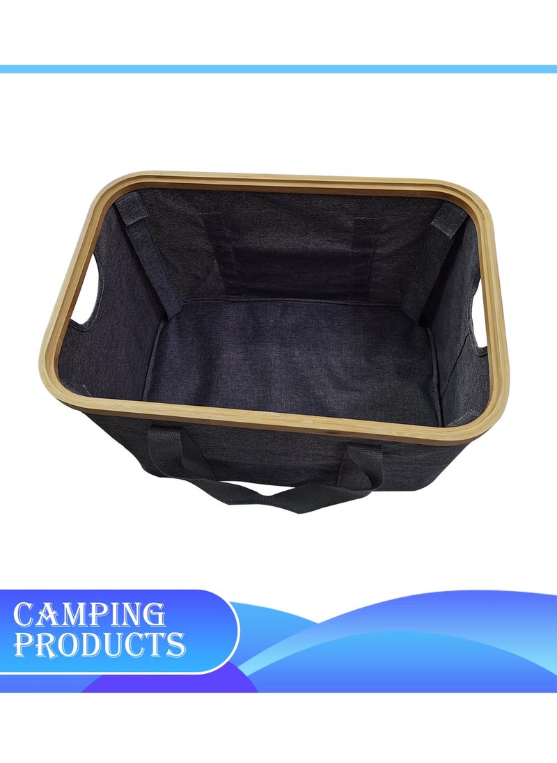 Multi-Functional Portable Camping Storage Box with Bamboo Lid