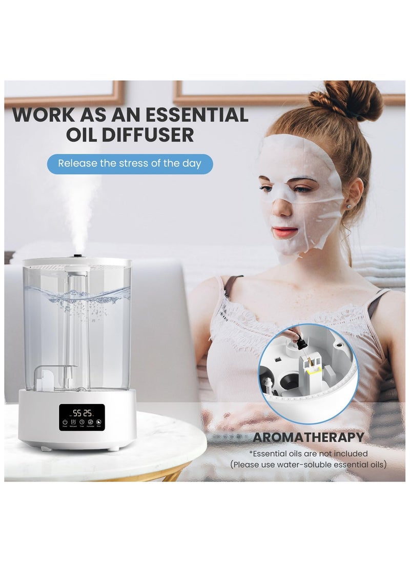 5L Air Humidifiers for Bedroom Home, 7-Color Lights,Top Fill Cool Mist Humidifiers With Mist Level Control, Essential Oil Function,Timer 1-8h, Auto Shut-off, Sleep Mode, BPA Free
