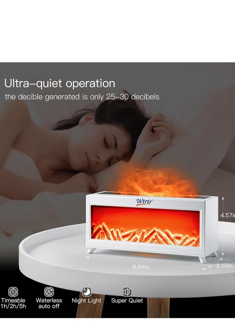 Flame Fireplace Aromatherapy Diffuser,Essential Oil Diffuser with 2 Colors Light,220ML Ultrasonic Cool Mist Humidifier,Timer and Auto-Off for Large Room,Bedroom,Office(Timeable,Waterless Auto Off)