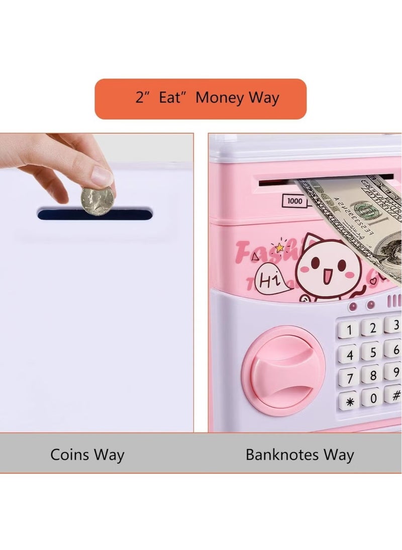 Electronic Piggy Bank With Fingerprint And Pin For Boys And Girls, Mini ATM Saving Box